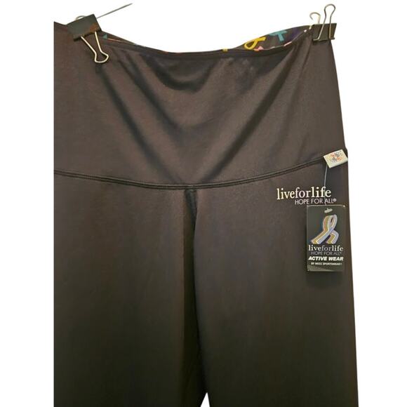 CANCER Live for Life NEW activewear pants Size Small Black logo 90poly/10span - Picture 2 of 8
